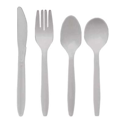 White Plastic Medium-weight Forks - 1 Case