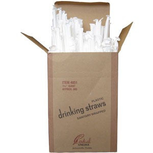 Wrapped Jumbo Translucent Straws - 1 Case
