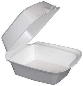 6" x 6” Sandwich Size Styrofoam To-Go Container - 1 Case