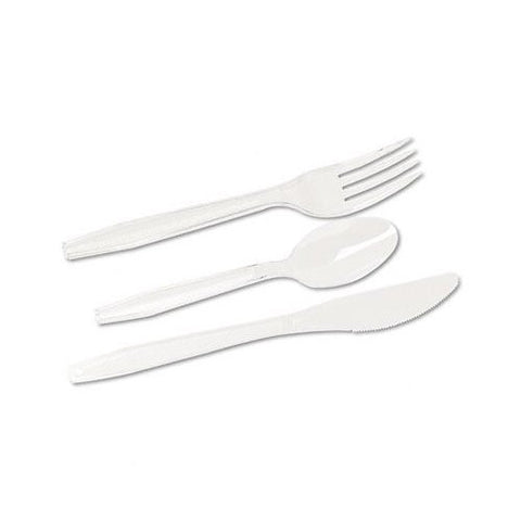 White Plastic Extra Heavy-weight Soup Spoons - 1 Box