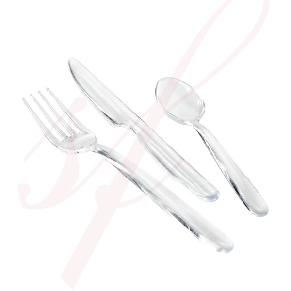 Clear Plastic Extra Heavy-weight Forks - 1 Box