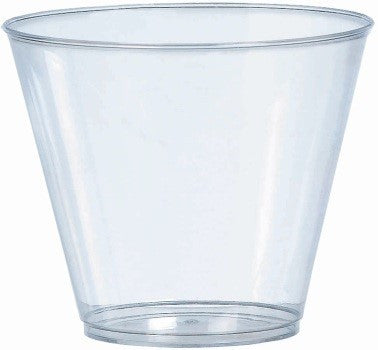 9 oz Tyco Clear Hard Plastic Disposable Tumblers - 1 Case