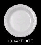 10" Dart White Styrofoam Laminated Divided Plates - 1 Case