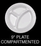 9" Dart White Styrofoam Laminated Divided Plates - 1 Pack